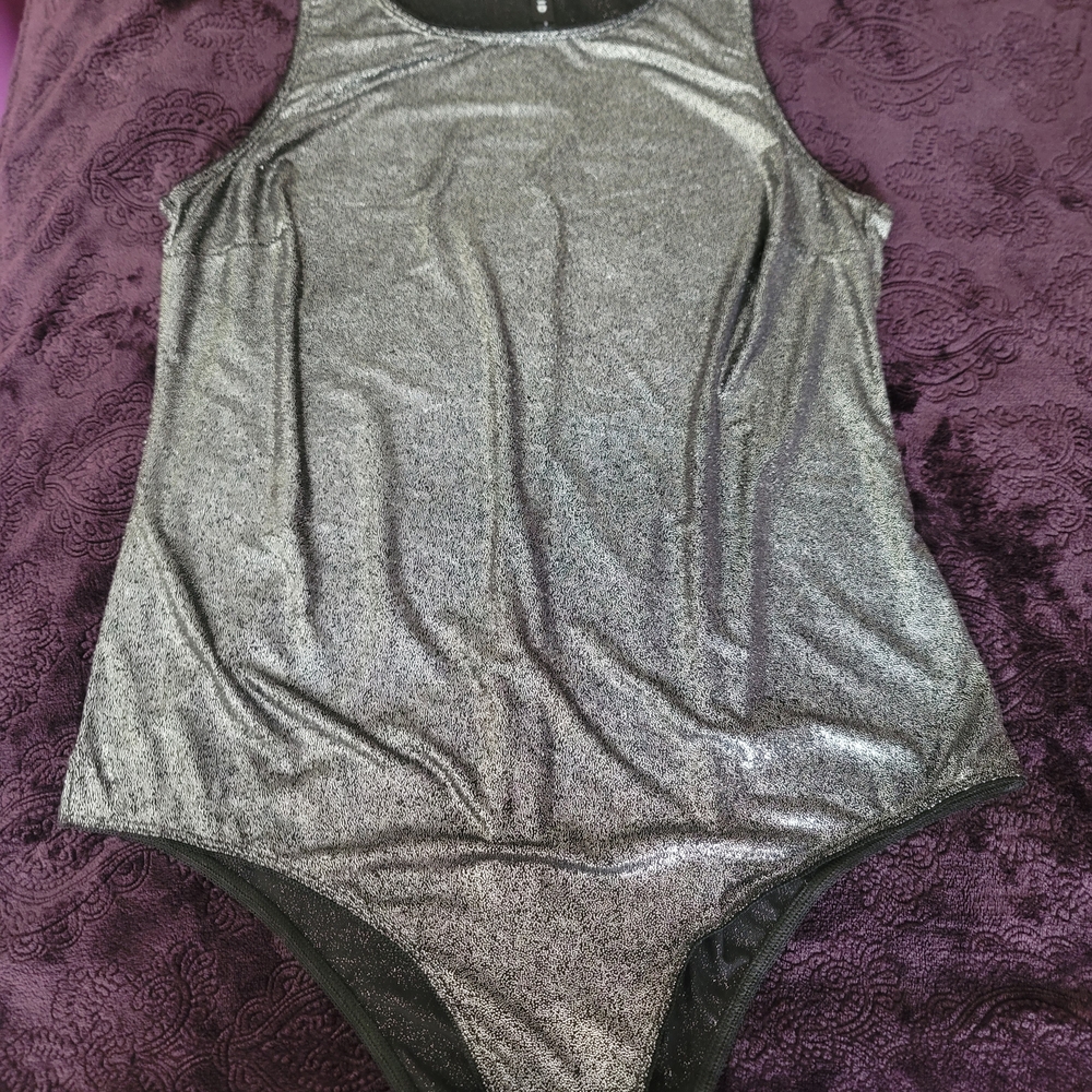 Torrid Shimmering Silver Bodysuit Size 1/1X